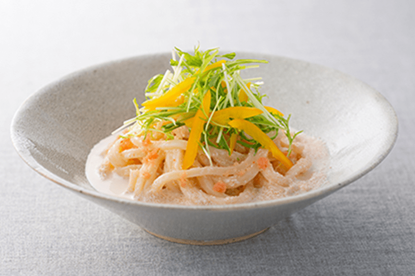 明太クリームの冷やしうどん